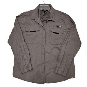 Alaskan Hardgear Shirt Mens XL Brown AKHG Duluth Long Sleeve Vented Fishing